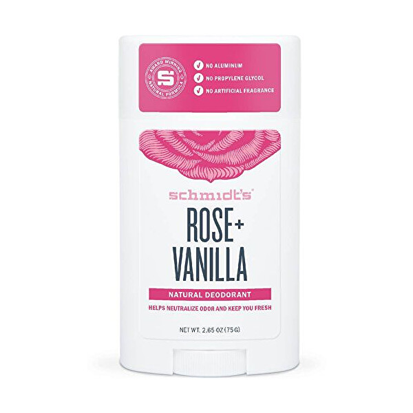 Schmidt´s Tuhý deodorant růže + vanilka (Signature Rose + Vanila Deo Stick) 58 ml