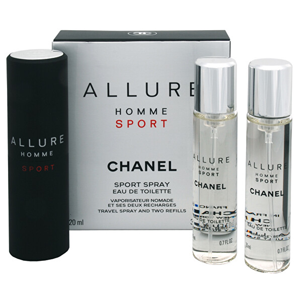 Chanel Allure Homme Sport - EDT 20 ml (plnitelný flakon) + náplň (2 x 20 ml) 60 ml
